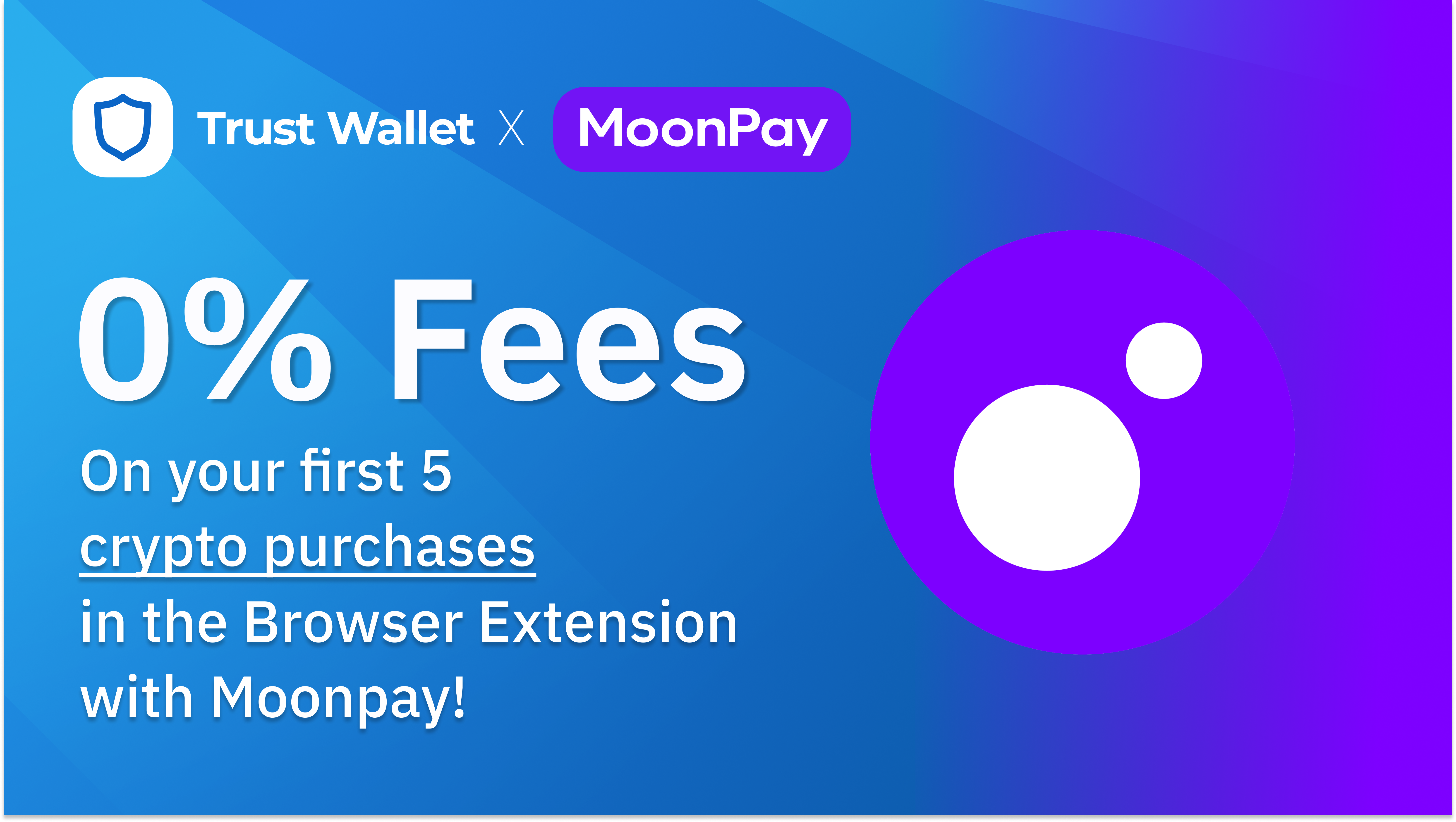 Moonpay and Trust Wallet: 0% Fee on First 5 Crypto Purchases in the Trust  Wallet Browser Extension | Trust