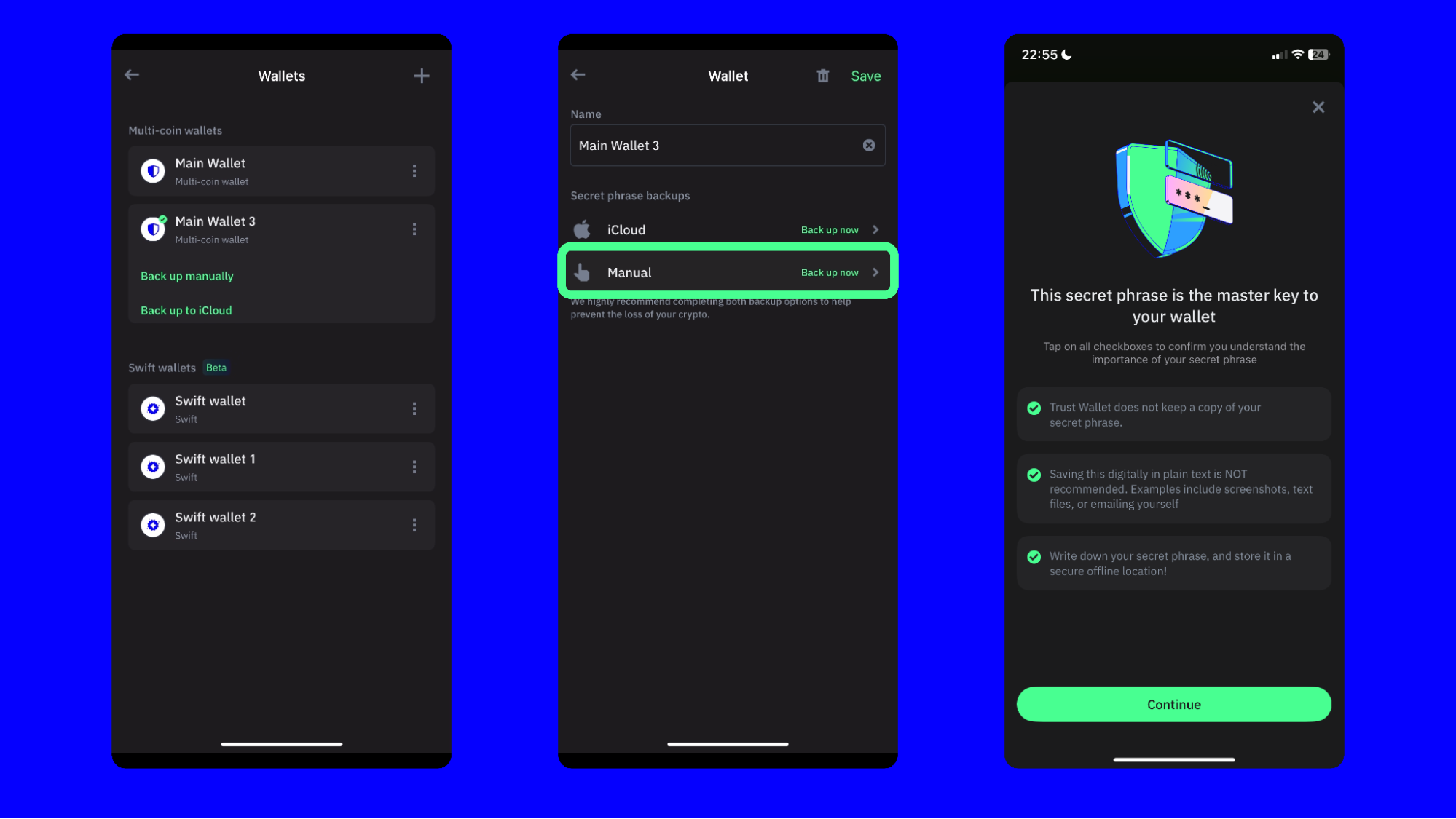 How to Backup Your Recovery Phrase and Export Private Keys in Trust Wallet  | Trust